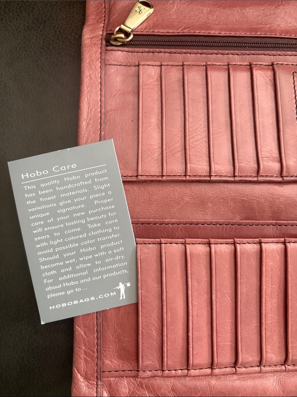 HOBO Pink Leather Fold-Over Clutch Wallet - Women - Picture 3 of 15